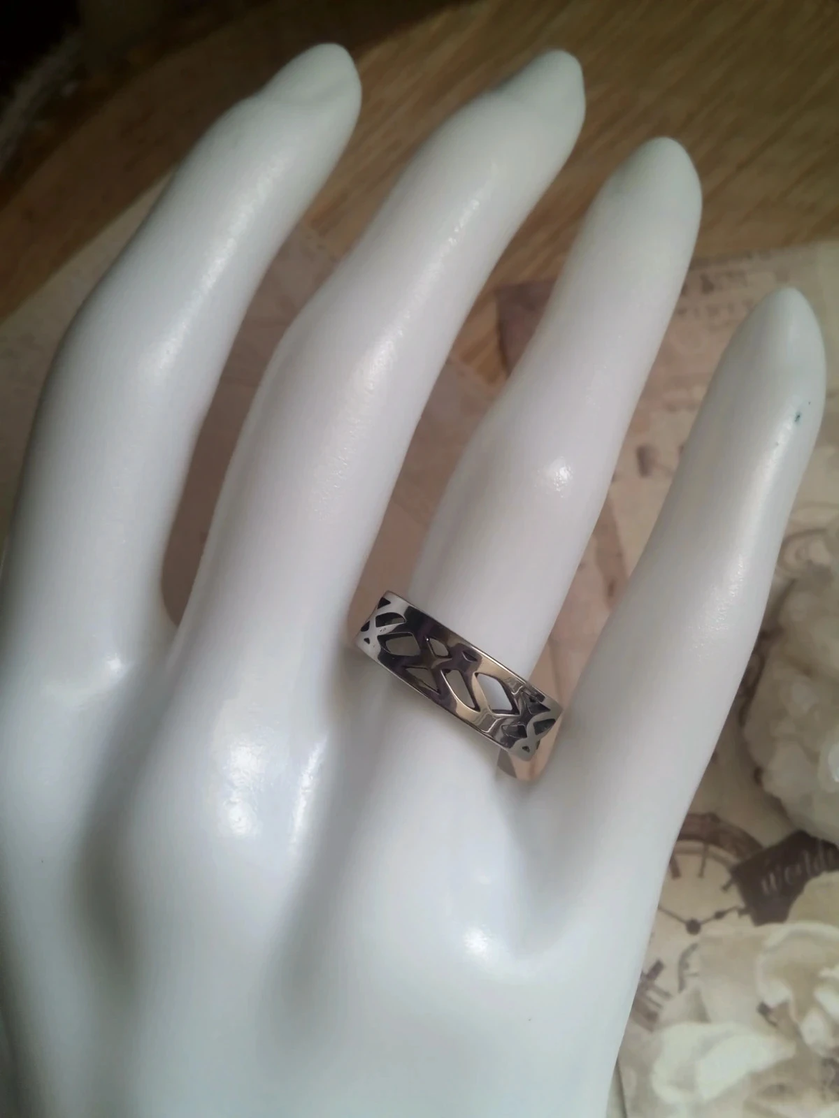 Tribal verzilverde ring – photo 2